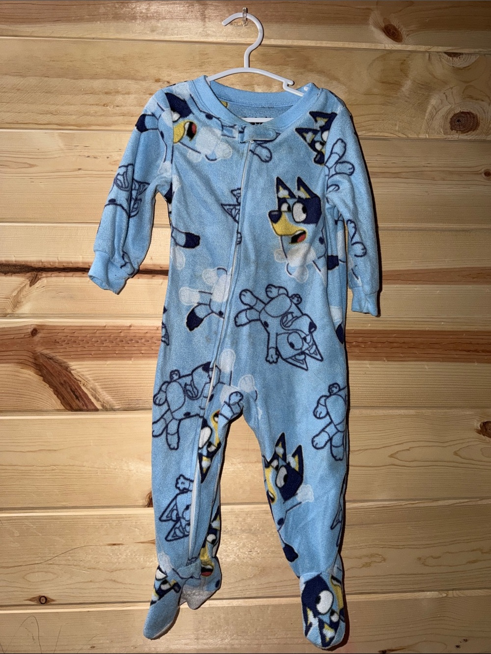 Light Blue Character Footed One-Piece Pajamas for Kids